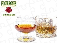 Four Roses, Burbon, szklanki