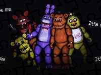 Bonny, Foxy, Chica, Animatronik, Golden Freedy, Freedy
