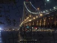 Zatoka San Francisco, Noc, Stany Zjednoczone, San Francisco, Most Bay Bridge