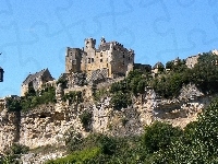 Château de Beynac, Francja, Roślinność, Akwitania, Zamek Beynac, Gmina Beynac-et-Cazenac, Skały