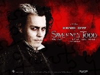 spojrzenie, fryzura, Sweeney Todd, Johnny Depp, napisy