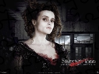 drewniany dom, suknia, Sweeney Todd, Helena Bonham Carter, fryzura