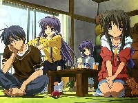 anime, Fuko Ibuki, Kyou Fujibayashi, Okazaki, Clannad, Tomoya, Ryou Fujibayashi