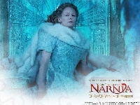 siedzi, brzydka, The Chronicles Of Narnia, Tilda Swinton, futro