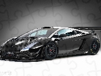 GT3, Lamborghini, Czarne, Gallardo, Przód, FL2