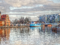 Budynki, Rzeka, Motława, Gdańsk