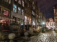 Gdańsk, Polska, Miasto nocą