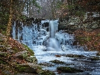 Ricketts Gen State Park, Zamarznięty, Wodospad, USA