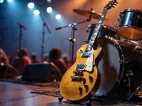 Scena, Gitara, Perkusja, Grafika AI