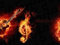 Gitary, Ogień, Klucz Wiolinowy