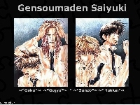 sanzo, ekipa, Saiyuki, goku, hakkai, gojyo