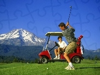 kij golfowy , Sportowe Golf, piłka do golfa , samochodzik