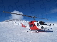 Góry, Helikopter, Bell, Zima