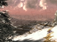 Drzewa, Góry, Zima