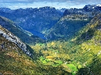 Góry, Drogi, Norwegia, Fiord Geirangerfjord, Dolina