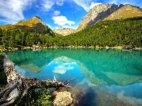 Jezioro, Góry, Chmury