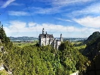 Góry, Niemcy, Zamek, Neuschwanstein, Lasy