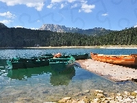 Góry, Jezioro, Łodzie, Lasy
