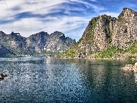 Góry, Jezioro, Piękne, Niebo