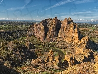 Skały, Stany Zjednoczone, Góry, Crooked River, Park stanowy Smith Rock, Stan Oregon, Rzeka