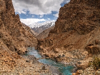 Dwa, Zanskar, Indie, Góry, Mosty, Rzeka