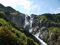 Wodospad, Góry, Wiosna