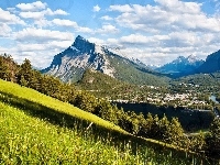 Park Narodowy, Zbocze, Miasto Banff, Góry, Kanada, Banff, Dolina