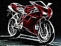 Grafika, Czerwony, Motocykl, Ducati 1198