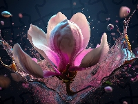 Farba, Magnolia, Rozbryzgi, Grafika