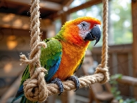 Papuga, Lina, Ara, Grafika AI, Huśtawka