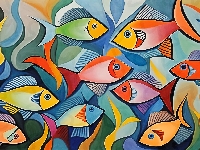 Grafika, Ryby, Kolorowe