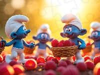 Koszyki, Smerfy, Maliny, Grafika