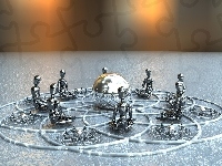 Grafika, Wektorowa, Figurki, Kula, 3D