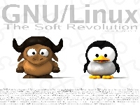 grafika, Linux, pingwin, bawół