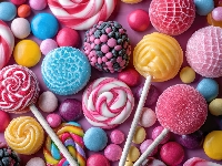 Lizaki, Kolorowe, Żelki, Grafika AI, Słodycze