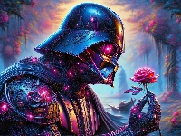 Lord Darth Vader, Grafika, Star Wars, Róża