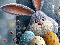 Zajączek, Bazie, Pisanki, Grafika AI, Wielkanoc