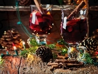 Grzane, Świąteczna, Kompozycja, Wino