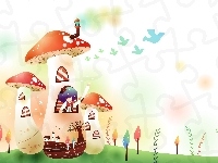 Grzyb, Pajacyk, Domek, Fantasy