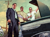 Postacie, GTA V, Samochód, Broń