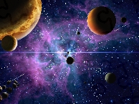 Kosmos, Gwiazda, Fantasy, Galaktyka, Planety