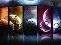 Gwiazdy, Kosmos, Planety, 3D