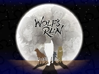 gwiazdy, księżyc, postacie, Wolfs Rain