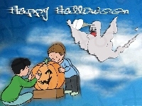 duch , Halloween, dzieci
