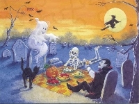 Halloween, impreza na cmentarzu