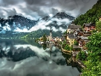 Hallstatt, Góry, jezioro, Austria