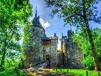 Tongwynlais, HDR, Wielka Brytania, Południowa Walia, Zamek Coch