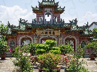 Hoi An, Świątynia, Brama, Quan Cong Temple, Wietnam, Ogród