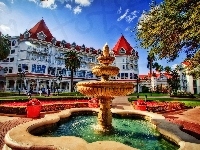 Fontanna, Hotel Disney Grand Floridian, Ogród, USA