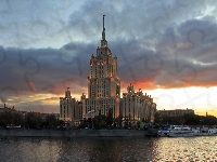 Niebo, Moskwa, Rosja, Hotel, Chmury, Ukraina